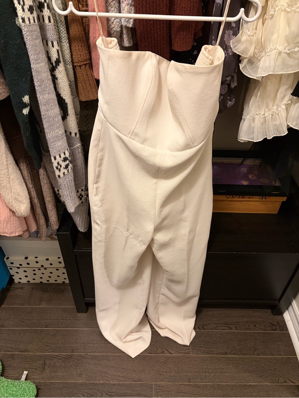 Wilfred Ivory Strapless Wide-Leg Jumpsuit